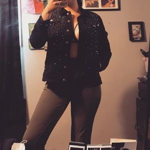 Sparkly Black Denim Jacket